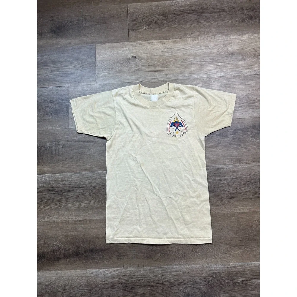 Vintage Rotary‎ Scout Short Sleeve T-Shirt Youth S Yellow Graphic Print Logo